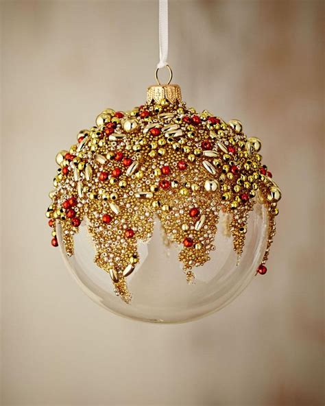 Silverado Gold And Glitter Collection Clear Golden Red Ornament