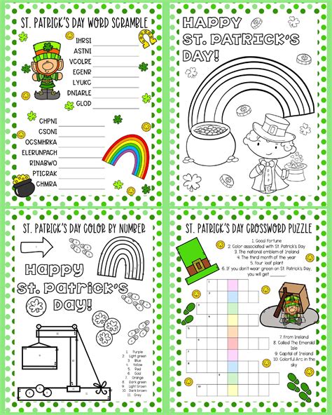 st patricks day activity sheets crafts  amanda  printables