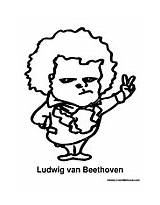 Ludwig Beethoven Van Music Coloring Colormegood Composers sketch template