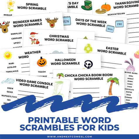 printable word scrambles  kids     hyperlexia resources