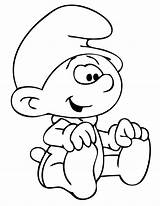 Coloring Pages Smurf Printable Baby Kids sketch template