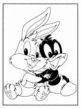 Looney Baby Coloring Pages Tunes Previous sketch template