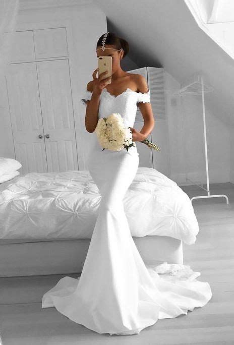 sexy mermaidtrumpet white sweetheart satin prom dresses perfect wedding dress wedding