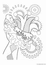 Gras Mardi Coloring Pages Coloring4free Jester Related Posts sketch template