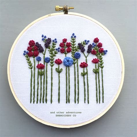 wildflowers embroidery hoop art   adventures embroidery