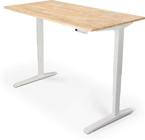 amazoncom uplift desk  natural rubberwood solid wood desktop