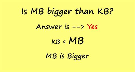 mb bigger  kb  kb bigger  mb data measurement