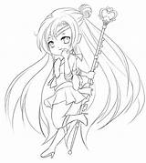 Coloring Pages Princess Anime Chibi Library Clipart Sailor Moon sketch template
