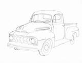 Ford Truck Drawing Pickup F100 Coloring Pages 1953 Line Old Getdrawings F1 Template Sketch sketch template