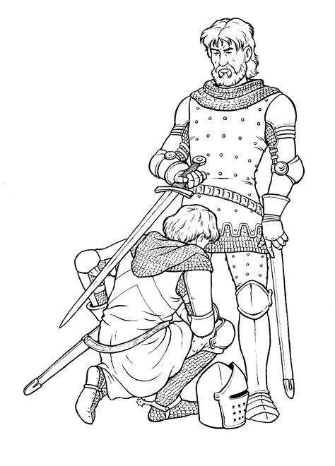 coloring page knighted