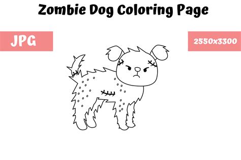 coloring page  kids zombie dog graphic  mybeautifulfiles