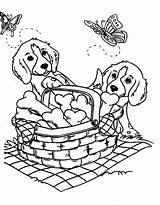 Puppies Cute Coloring Pages Printable Couple Puppy Kids sketch template