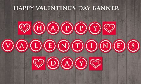 printable happy valentines day banner diy
