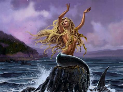 mermaid on rocks home decor canvas print a4 size 210 x 297mm ebay
