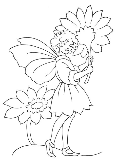 coloring page fairy  flower