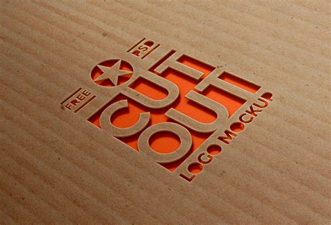 cardboard cutout logo mockup graphicsfuel