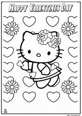Coloring Pages Kitty Hello Valentine Valentines Printable Popular Getdrawings Cat Library Clipart Coloringhome sketch template