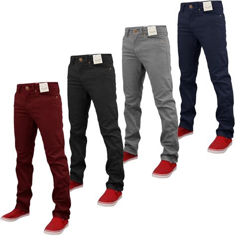 new mens designer stretch chino skinny slim fit jeans trouser pants all sizes ebay