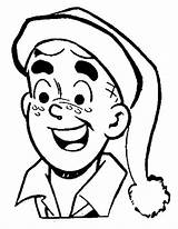 Archie Santas Wearing Hat Coloring sketch template