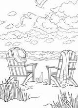 Beach Coloring Pages Chairs Printable Beautiful sketch template