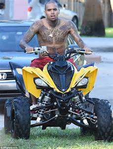 Chris Brown Shows Off His Tattooed Chest On Set Of New Music Video