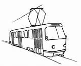 Tramway Tram Drawing Coloring Sketch Template sketch template