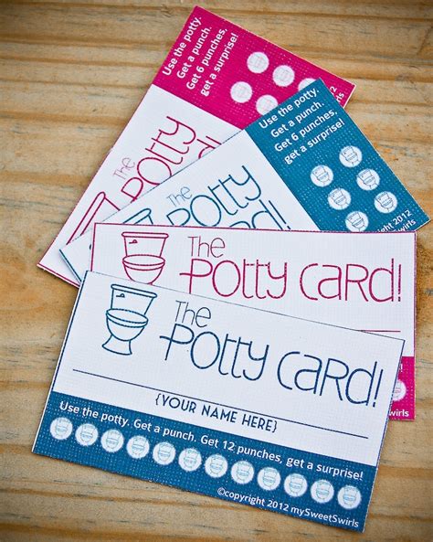 diy printable potty training reward punch cards etsy