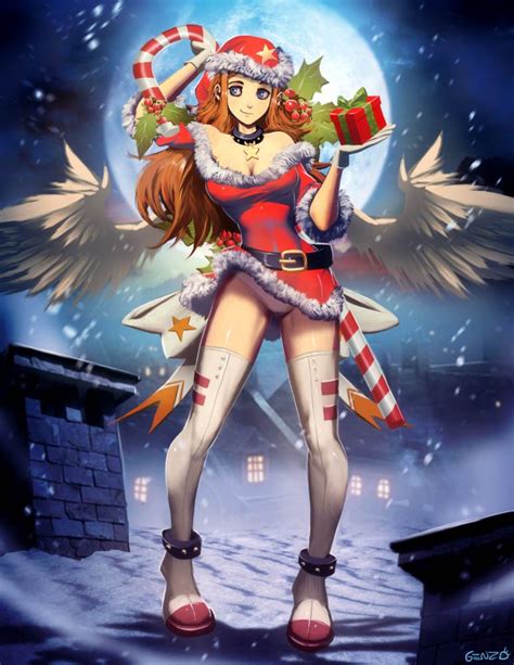 Merry Christmas Holly Girl Anime Christmas Girl Cartoon Geek Art