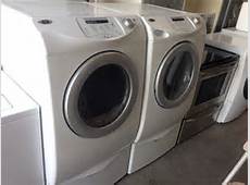 5931 Maytag Neptune Washer Dryer Set Front Loading White with Pedestal