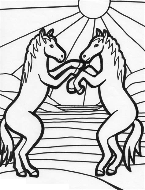 horses colouring pages animal place