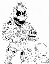Chica Nightmare Fnaf Coloring Pages Drawing Sketch Printable Getcolorings Mobile Color Sket Template sketch template
