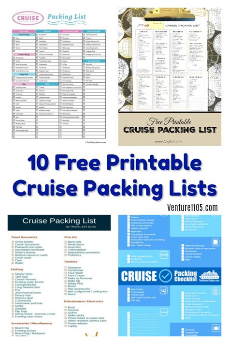 printable cruise packing lists venture
