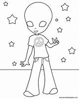 Aliens Grunge Extraterrestre Stoner Mewarnai Personnages Paix Portant Coloriages Dicetak Halaman Space Effortfulg Anak sketch template