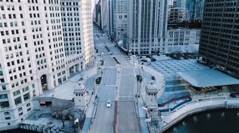 drone footage captures breathtaking view  deserted chicago nbc chicago