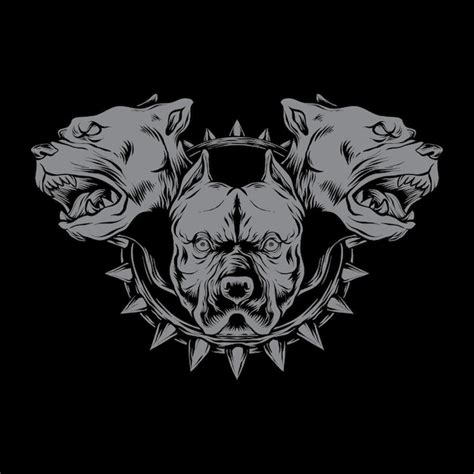 premium vector vector art illustration  head dog cerberus