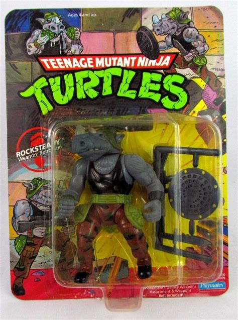 vtg  tmnt teenage mutant ninja turtles rocksteady mosc sealed