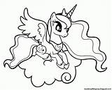 Pony Princesa Colorear Mlp Nube 1302 sketch template