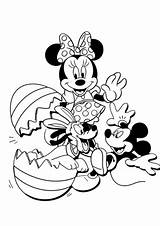 Mouse Minnie Coloring Pages Easter Mickey Disney Pluto Printable Drawing Egg Color Book Goofy Donald Cartoon Friends Characters Paper Duck sketch template