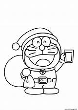Doraemon Coloring Santa Christmas Pages Printable Colorare Da Book Color Online Immagini sketch template