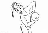 Coloring Pages Gymnastics Rhythmic Ball Printable Kids sketch template