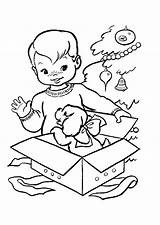 Boy Little Coloring Christmas Pages Printable Kids Gift Opening Color Nice Baby Gifts Boys Coca Cola Clipart Print sketch template