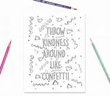 Throw Kindness Confetti Coloring Template sketch template