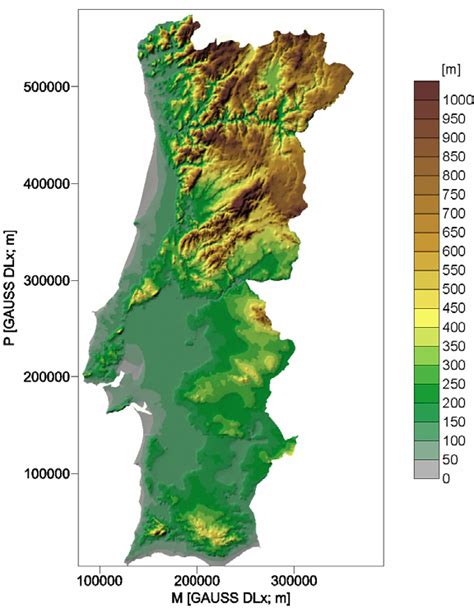 6 mapa de altimetria de portugal continental download scientific diagram