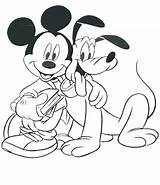 Mickey Mouse Coloring Pages Pluto Printable Getcolorings Print Color Plu sketch template