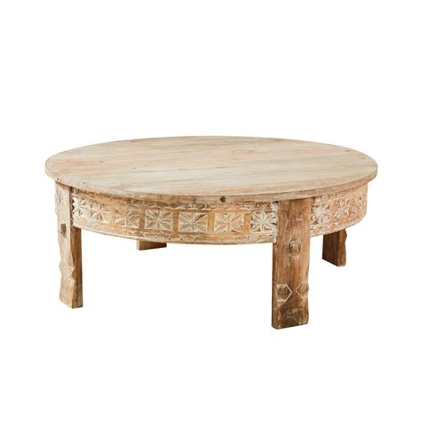 carved solid mango wood  coffee table maisons du monde