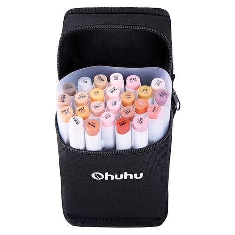ohuhu honolulu series  skin tone color dual tip brush  chisel alcohol based art marker set