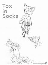 Fox Socks Coloring Seuss Dr Pages Sketches Printable sketch template
