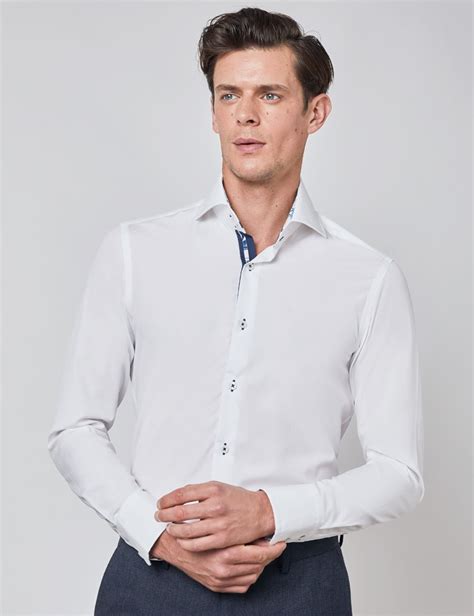 easy iron cotton plain men s slim fit shirt with high collar and