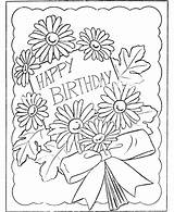 Birthday Coloring Happy Pages Printable Cards Card Sheets Kids Presents Colouring Teacher Template Folding Drawing Girls Spanish Appreciation Print Flower sketch template