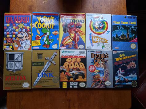 collection  boxed nes games nes